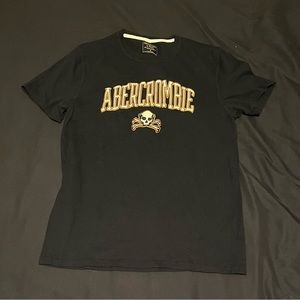 Abercrombie & Fitch Mens Cross Bones Skull Shirt M Blue Embroider Y2k